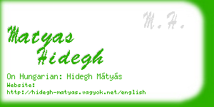 matyas hidegh business card
